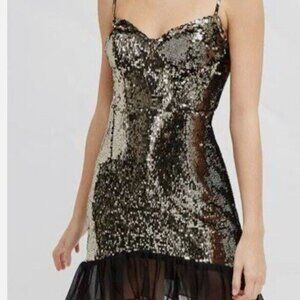 French Connection Biellare Mini Sequined Cocktail Dress